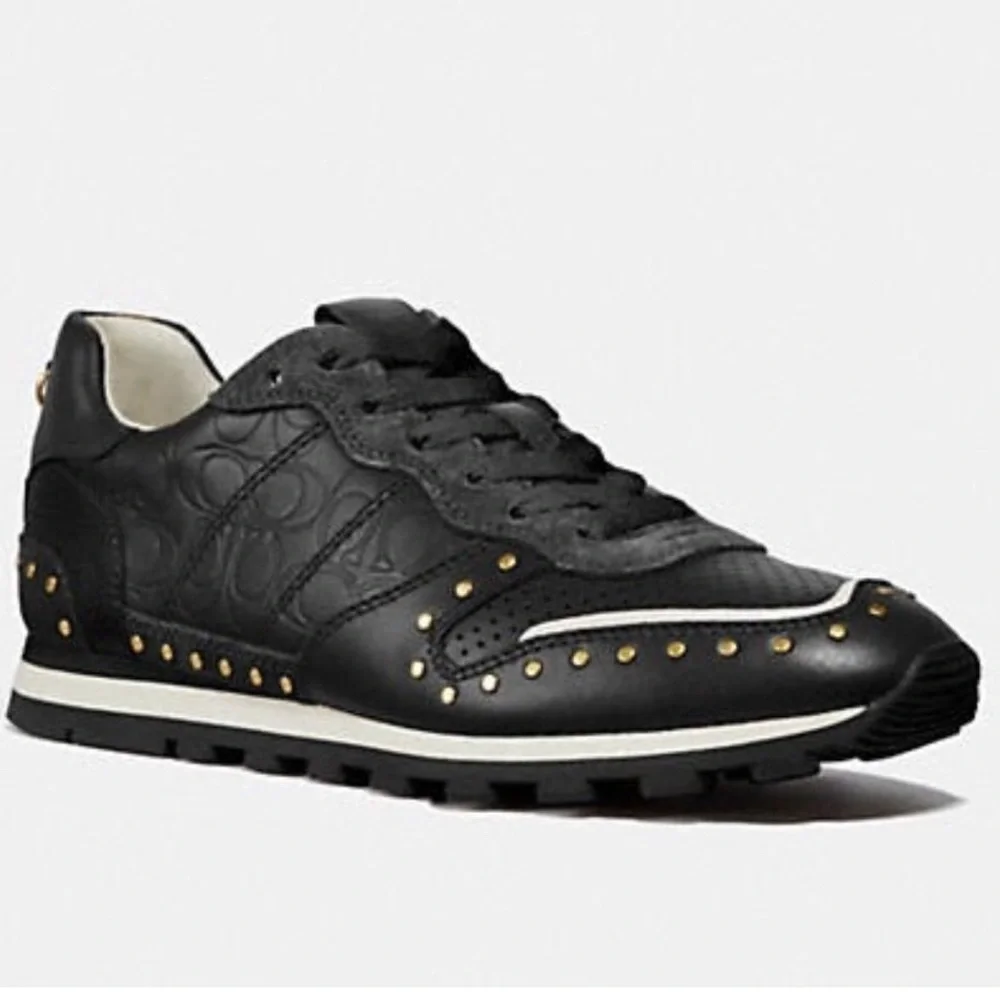 Coach C118 with rivets Runner Sneakers Women Sz. 9.5 - Picture 1 of 9